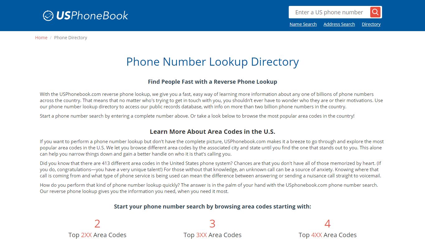 Free Reverse Phone Directory | Reverse Phone Lookup - usphonebook